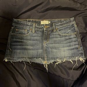 Abercrombie & Fitch A&F Vintage 2000s Dark Blue Denim Jeans Mini Skirt